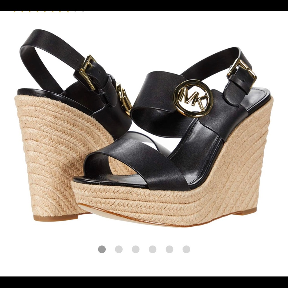 MICHAEL KORS DEANNA WEDGE Black Sandal Size: - Picture 5 of 8